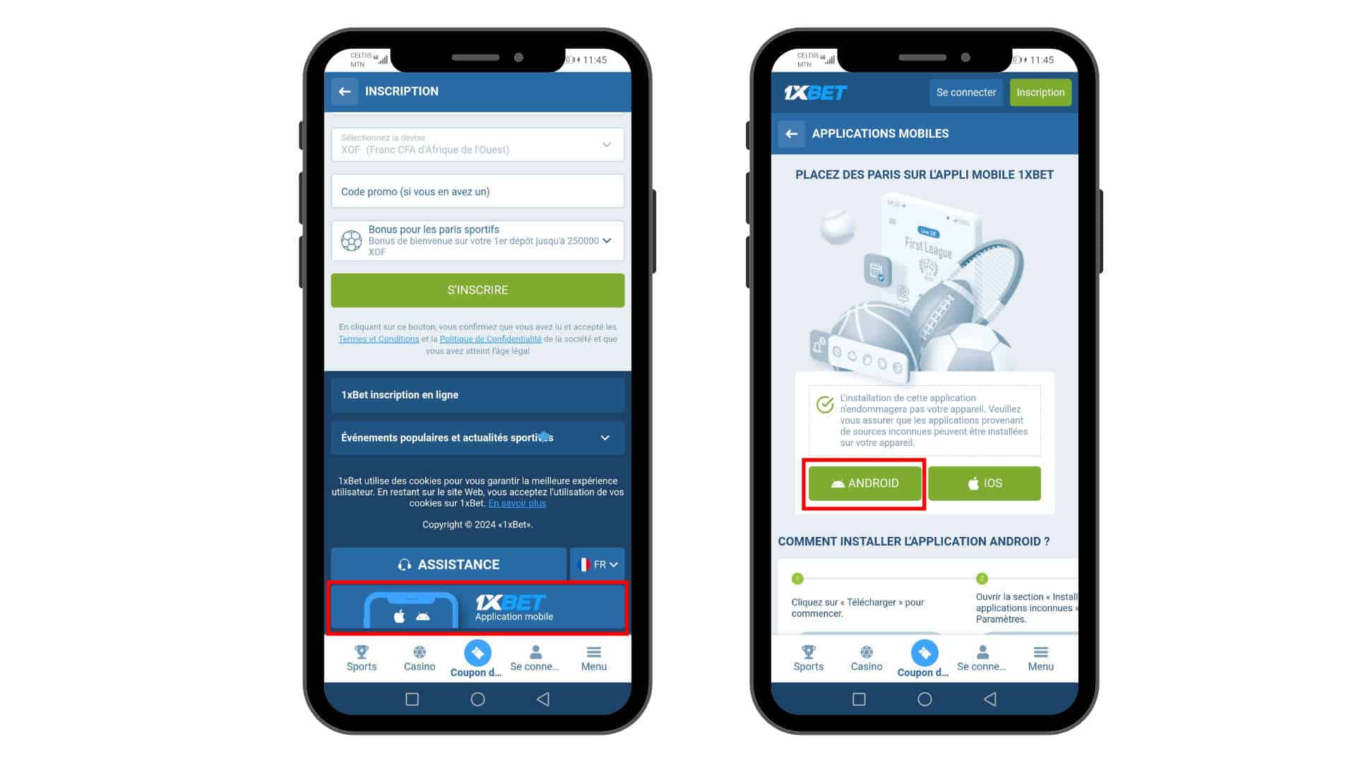 Comment télécharger 1xBet Côte d’Ivoire APK sur Android