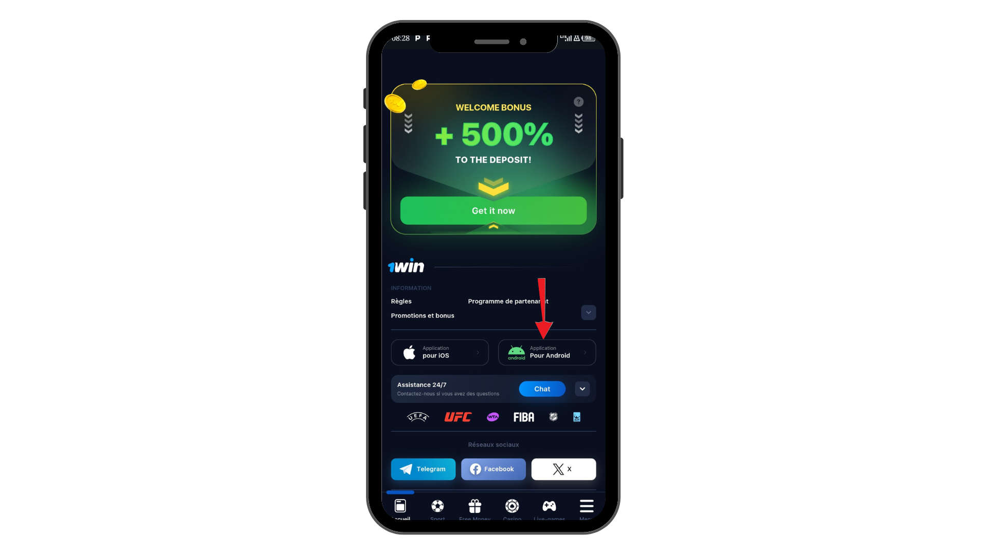 Comment télécharger 1win APK gratuitement sur Android