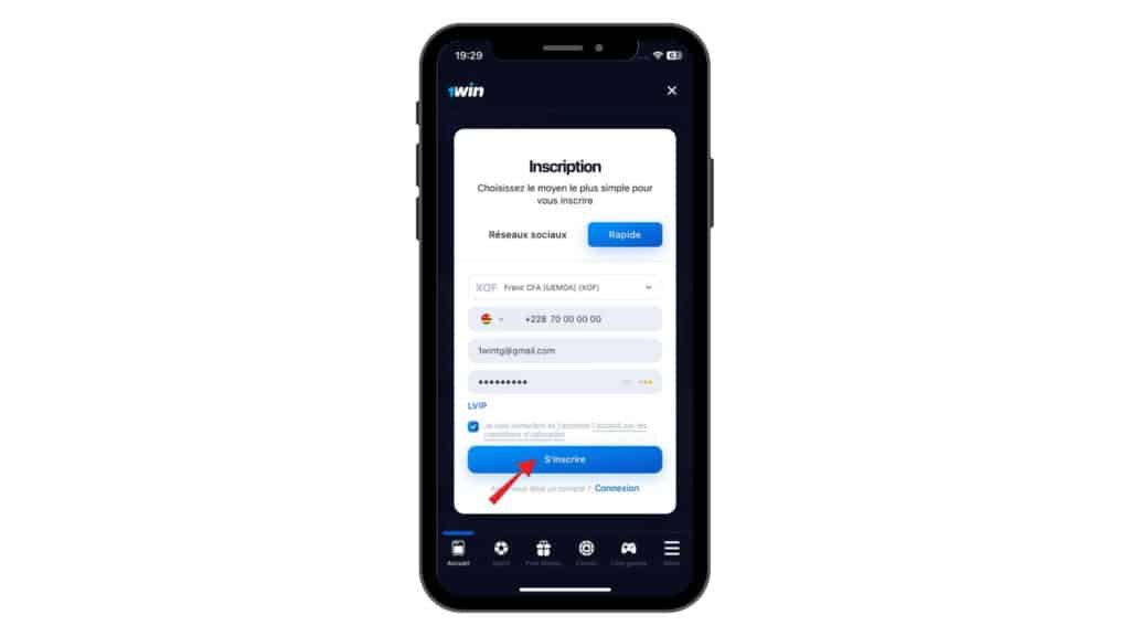 S'inscrire sur 1win - code promo 1win