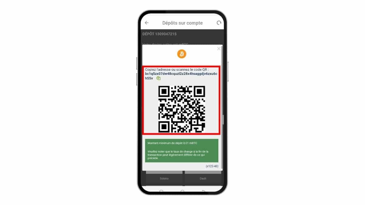 dépôt 1xbit Bitcoin